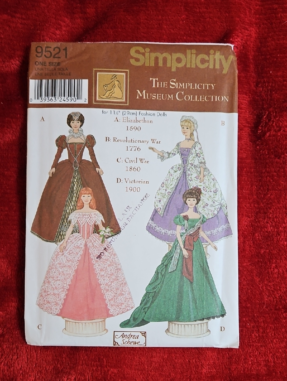 Simplicity Uncut Vintage Fashion Barbie Doll Costume Sewing Pattern